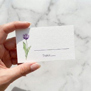 Carte De Placement Réception de mariage minimaliste pour tulipe viole