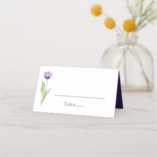 Carte De Placement Réception de mariage minimaliste pour tulipe viole