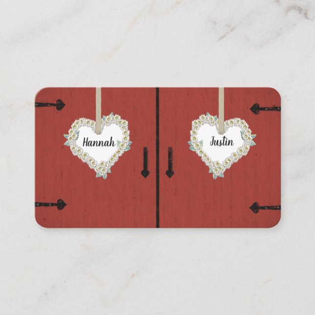 Carte De Placement Réception Mariage campagnard Red Barn and Daisy (Devant)