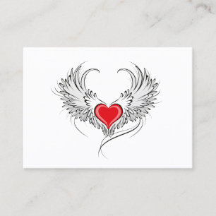 Carte De Placement Red Angel Coeur avec ailes