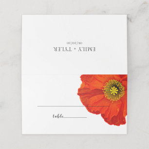 Carte De Placement Red Poppy Simplicity Mariage Escort