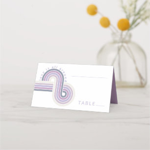 Carte De Placement Refined Lines Geometric Wedding Violet ID983
