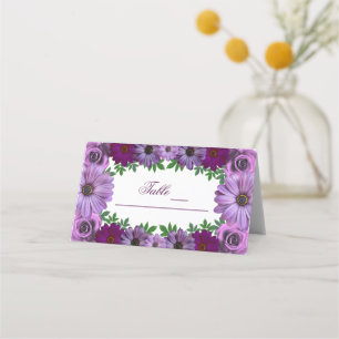 Carte De Placement Regal violet Mariage floral