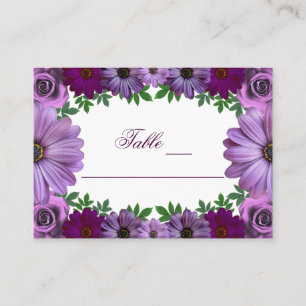 Carte De Placement Regal violet Mariage floral