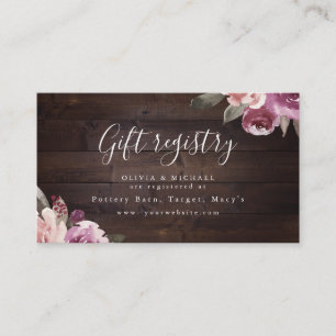 Carte De Placement Registre de douche de mariée mauve violet fleuri