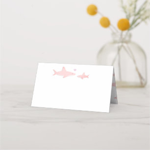 Carte De Placement Requins mignons et Océan rose blanc BABY SHOWER