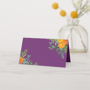 Carte De Placement Ressort Rose orange violet Mariage