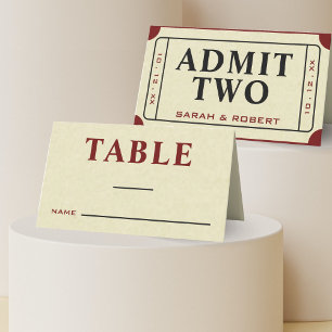 Carte De Placement Retro Cinema Theater Admettez Deux Mariages de bil