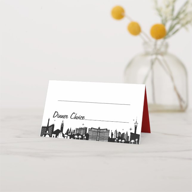 Carte De Placement Retro Script Las Vegas Diner Choix de repas (Devant)