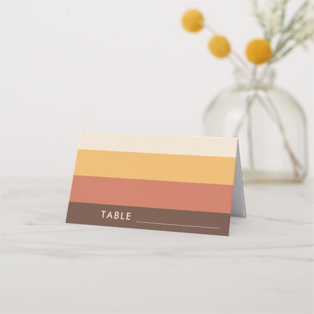 Carte De Placement Retro Stripes Seventies Crème Beige 60s les années (Devant)