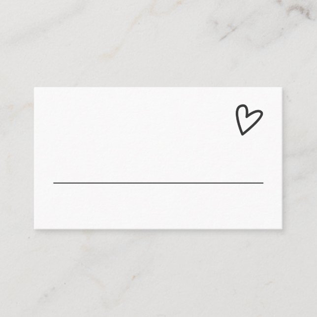 Carte De Placement Rien De fantaisie Juste Amour Minimaliste Mariage (Devant)