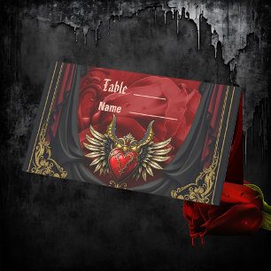 Carte De Placement Romance gothique, coeur de la passion.