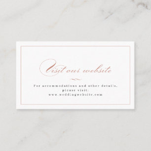 Carte De Placement Rose Classic Élégance Script Site Web Insérer une 