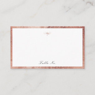 Carte De Placement Rose Gold Classic Élégance Script Mariage simple