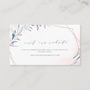Carte De Placement Rose Gold Dusty Blue Greenery Site Web Insérer une