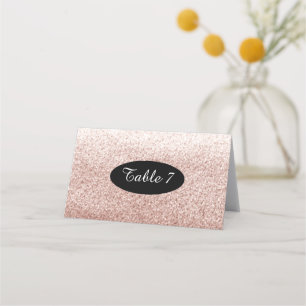 Carte De Placement Rose Gold Faux Parties scintillant Nombre de siège