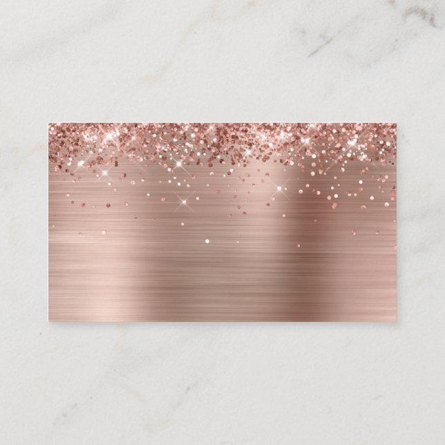 Carte De Placement Rose Gold Pailleté Feuille Vierge (Dos)
