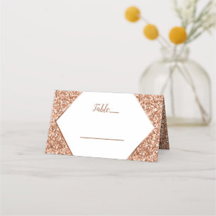 Carte De Placement Rose Gold Parties scintillant Confetti Numéro de t