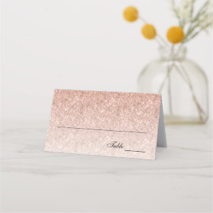 Carte De Placement Rose Gold Parties scintillant Moderne Bat mitzvah 