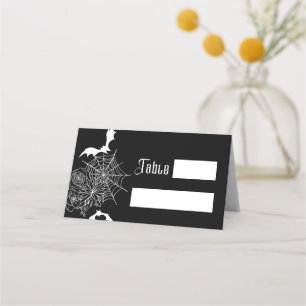 Carte De Placement Rose gothique Bat Spiderweb Mariage noir