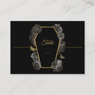 Carte De Placement Rose gothique Noir & Or Mariage de café Motif