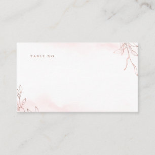 Carte De Placement Rose or simple crête botanique monogramme mariage