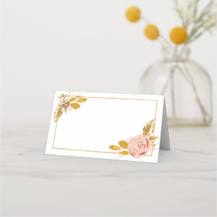 Carte De Placement Rose Parties scintillant or Floral Mariage Table P