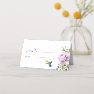 Carte De Placement Rose pourpre et colibri
