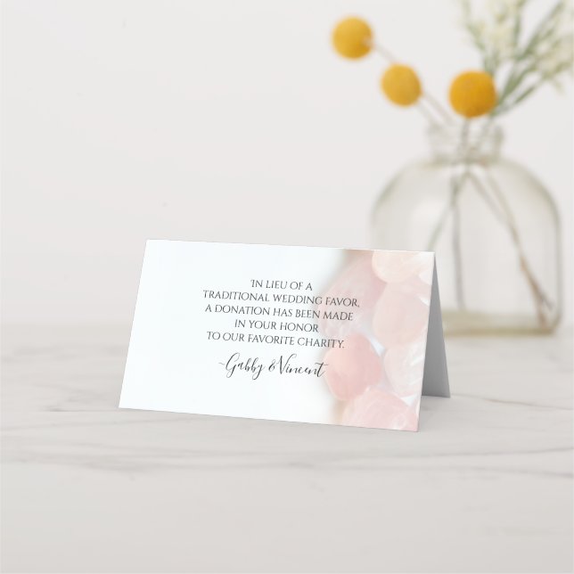Carte De Placement Rose Quartz Mariage Charity Favore (Dos)