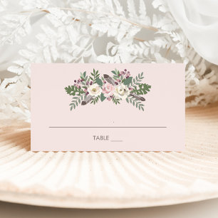 Carte De Placement Rose rose Moody Floral Boho Mariage