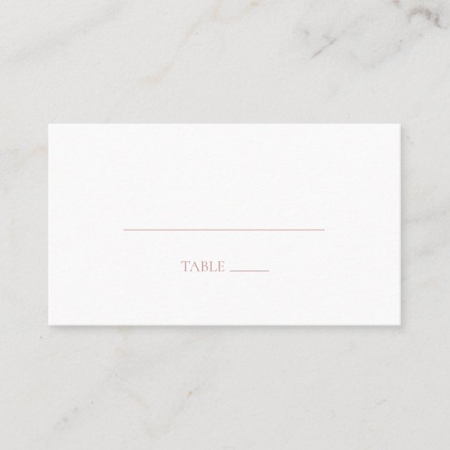Carte De Placement Rose simple et élégant Gold Plat Mariage Place Car (Devant)