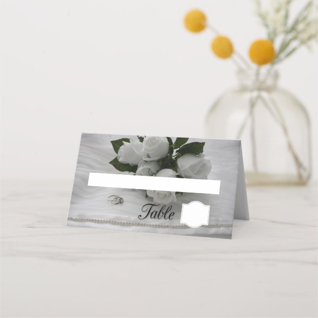 Carte De Placement Roses blanches (Devant)
