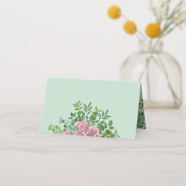 Carte De Placement Roses roses Jardin Printemps Mariage (Devant)
