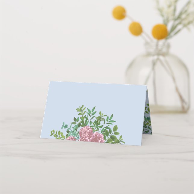 Carte De Placement Roses roses Jardin Printemps Mariage (Devant)