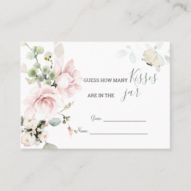 Carte De Placement Roses roses Roses Roses Foliage Combien de baisers (Devant)