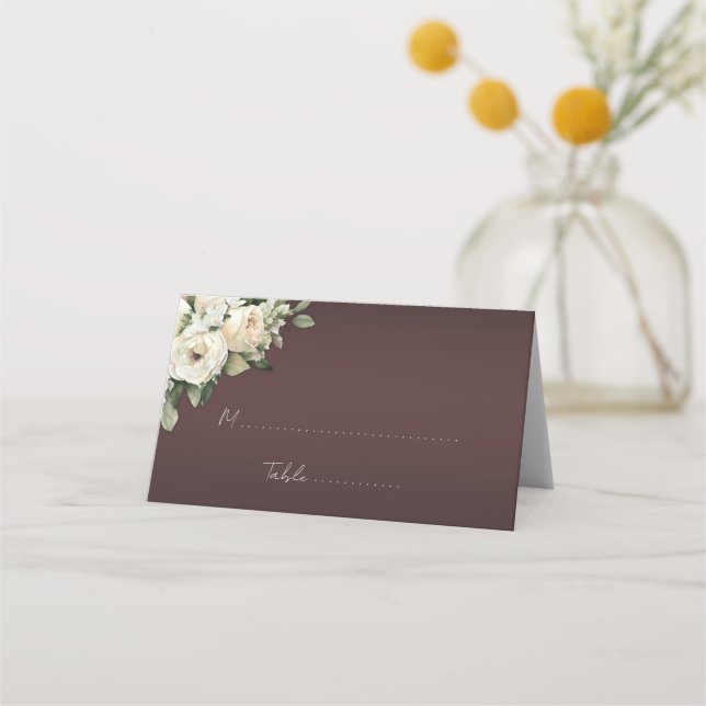 Carte De Placement Roses rustiques sur Mariage bourguignon (Devant)