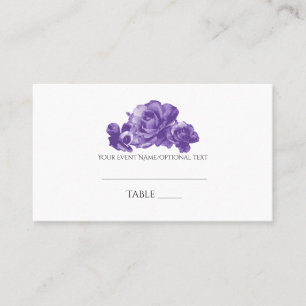 Carte De Placement Roses vintages d'aquarelle pourpre épousant la