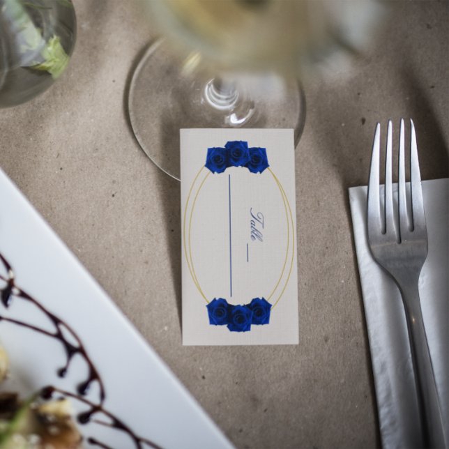 Carte De Placement Royal Blue et Gold Geometry Quinceañera (Créateur téléchargé)