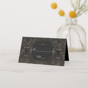 Carte De Placement Royal Gold Black Great Gatsby 1920 Mariage