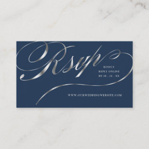 Carte De Placement RSVP Elegant Silver Script Mariage en ligne Insert