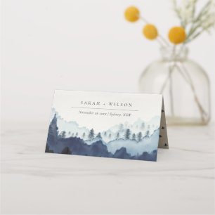 Carte De Placement Russe Encre bleu marine Pine Woods Mariage de mont