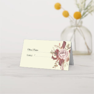 Carte De Placement *Rustic Autumn Blooms Watercolor Arrière - plan