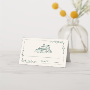 Carte De Placement Rustic Grange Emerald Green Mariage de automne