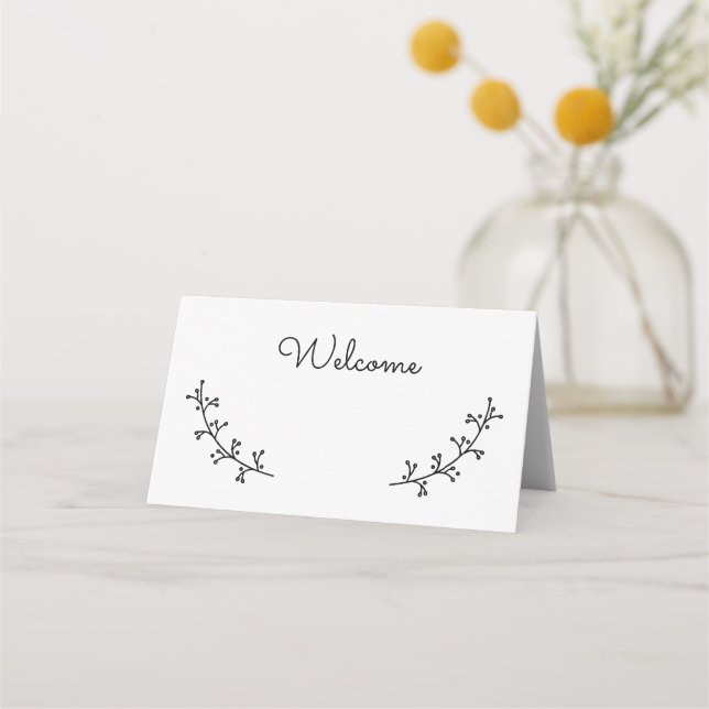 Carte De Placement Rustic Laurels Mariage (Devant)