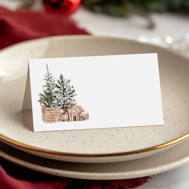 Carte De Placement Rustic Minimalist Christmas Trees (Créateur téléchargé)
