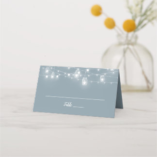 Carte De Placement Rustic String Lights Folded Wedding Place Cards