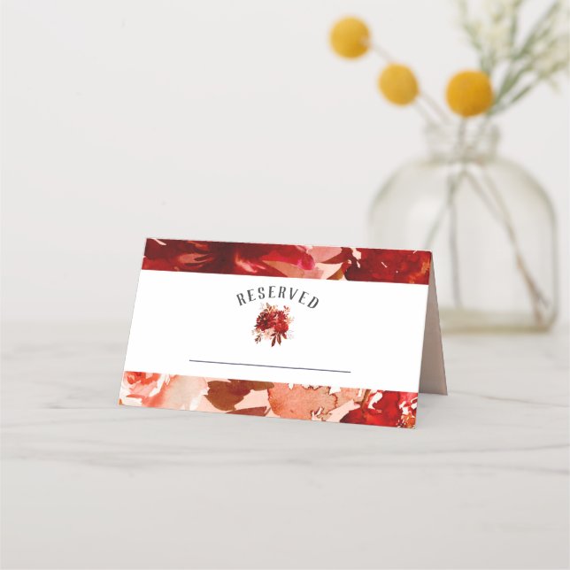 Carte De Placement Rustique Beauté Floral Automne Réservé Mariage de  (Devant)