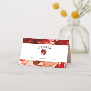 Carte De Placement Rustique Beauté Floral Automne Réservé Mariage de