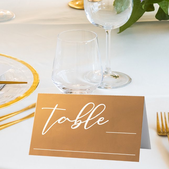 Carte De Placement Rustique Gold Script Earth Tone Simple Mariage de  (Créateur téléchargé)