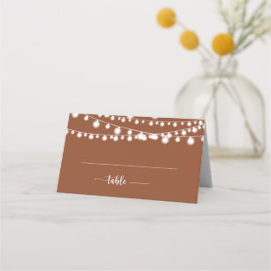 Carte De Placement Rustique String Lights Terracotta Mariage Place Ca